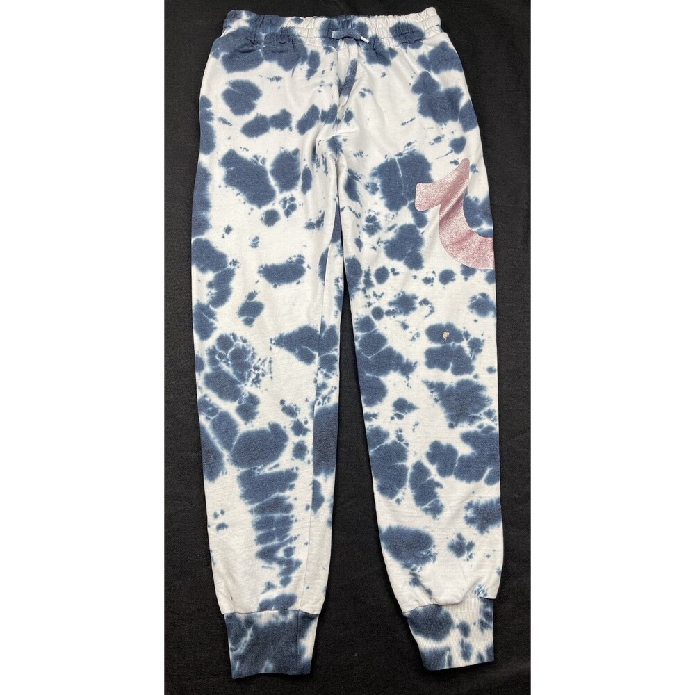 True Religion Size Medium Tie Dye Jogger Drawstring Dark Blue Spots Sweatpants
